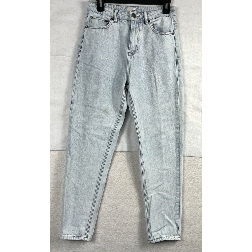 Amuse Society High Rise Acid Wash Mom Jeans Light Blue 26W